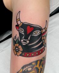 Traditional Bull Head Tattoo