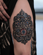 Ornamental Thigh Tattoo