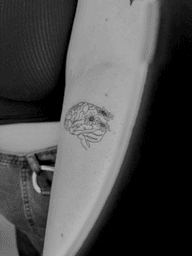 Brain and Flower Tattoo
