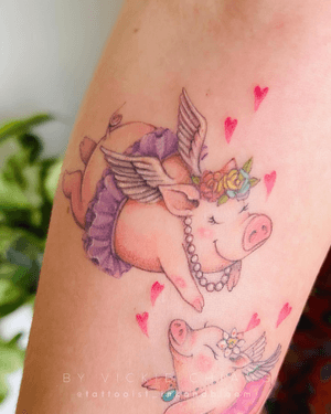 Watercolor tattoo style