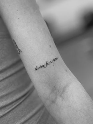 Small lettering tattoo style