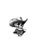 Smoking Cowboy Skeleton Portrait