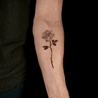 Single Stem Rose Tattoo