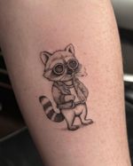 Cool Raccoon Character Tattoo