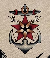 Traditional Nautical Anchor and Star