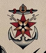 Traditional Nautical Anchor and Star