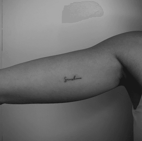Sunshine Lettering Tattoo
