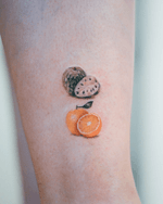 Cherimoya and Orange Micro-Realism Tattoo