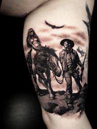 From the famous Frank Frazetta painting. Edited to fit as a fine art realism tattoo by Tyler ATD in Whistler BC and Vancouver. Black and grey realistic tattoo. Sea to sky, Squamish and Pemberton.