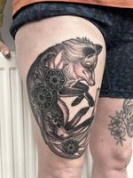 Thigh Fox Tattoo