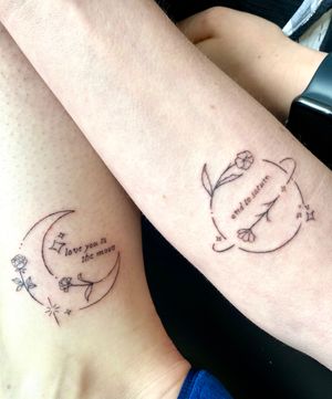 Matching friend tattoos