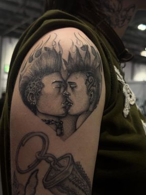 Punk Couple in Heart Frame