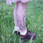Botanical floral calf tattoo