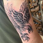 Fun walk in. I don’t often do American traditional I hope I did some justice. Made @whitelotustattoocolorado #303 #303tattoos #denver #denvertattoos #tattoo #art #americantraditionaltattoo #eagle #eagletattoo