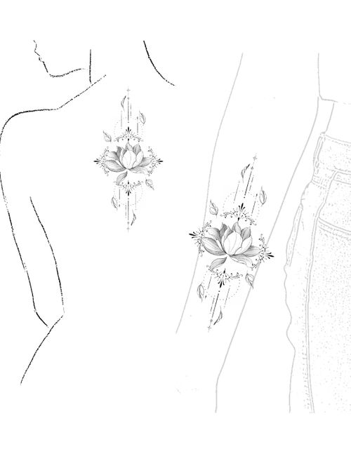 lotus floral and geometric design