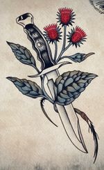 Traditional Dagger and Thistles