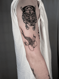 Oni Mask and Koi