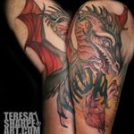 #teresasharpe #newschool #dragon tattoo
