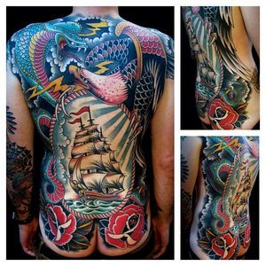 Backpiece by Tim Hendricks, Saltwater Tattoo.