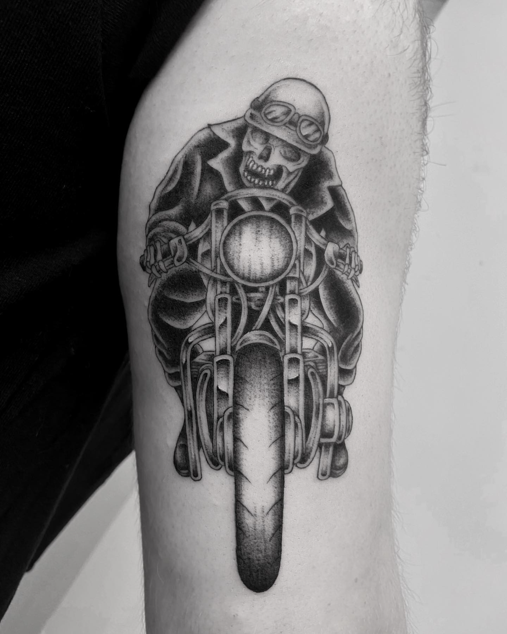 Skull on Motorcycle • Tattoodo