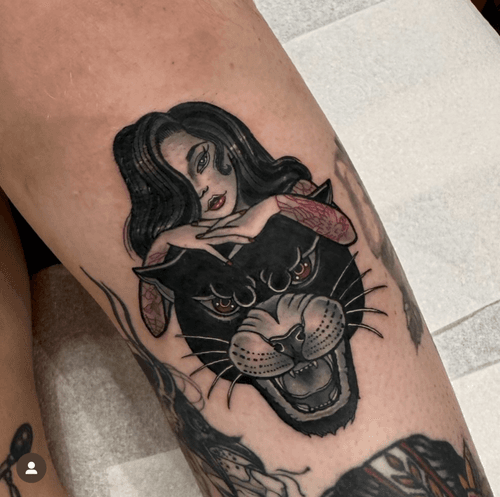 Woman and Panther