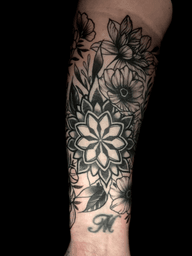 Flower and Mandala Tattoo