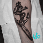 Anchor and Feather Tattoo