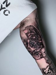 Roboskull #tattoonyc #nyctattoo #brooklyntattoo #queenstattoo #longislandtattoo