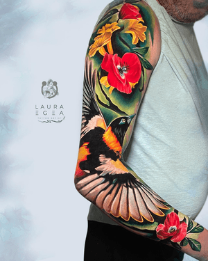 Floral tattoo style