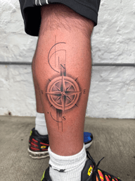 Compass Leg Tattoo