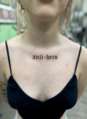 Bold lettering tattoo style