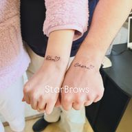 Matching Name and Heart Tattoos