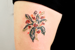 Abstract Flowers / oil pastel colour tattoo