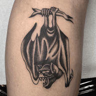 A classic illustrative bat tattoo. #traditional