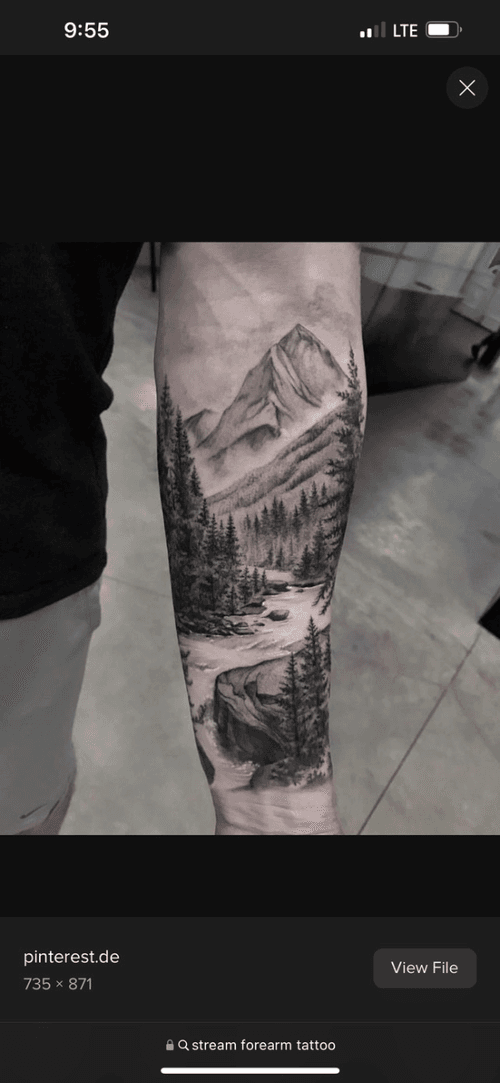 Forearm Landscape Tattoo