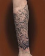 Floral and Text Tattoo