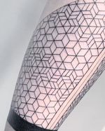 Geometric Cube Pattern Tattoo