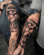 Matching Hourglass Tattoos with Dates