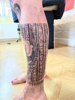 Egyptian Hieroglyph Calf Tattoo