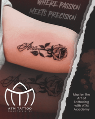 Rose and Name Tattoo