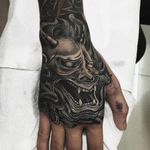 Hannya Mask Hand Tattoo