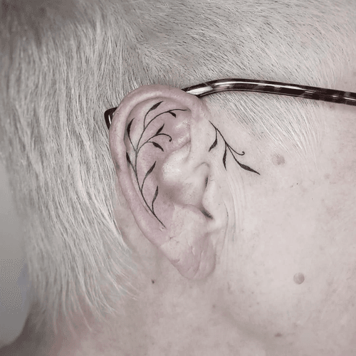 Ear Vine Tattoo