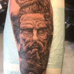 Just finished up Zeus. #zeus #zeustattoo #blackandgreytattoo #greekmythology #neversaydietattoo #hbgmade