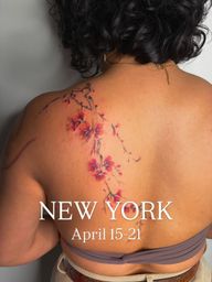 Book your cherry blossom ? tattoo appointment with me. I will be in NYC April from 15-21 at @uplifttattoo . . .