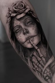 Sugar Skull Woman with Rose