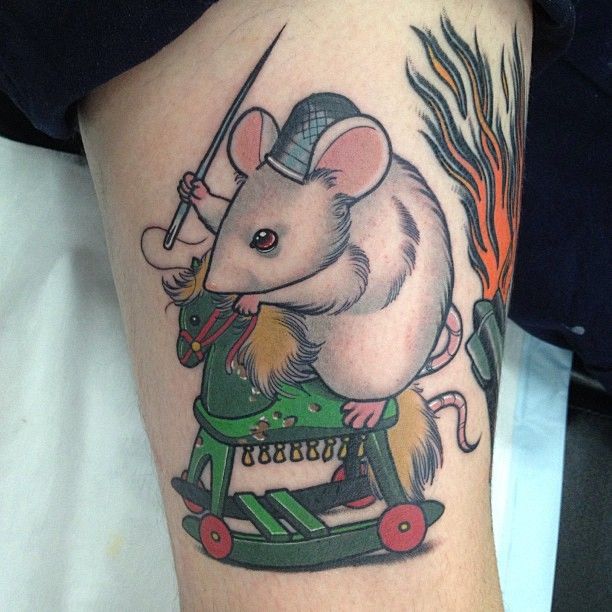 Traditional style mouse and jug tattoo  Tattoos Belly tattoos Neck tattoo