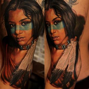 #portrait #nativeamerican #feather #lady #fullcolor #coverup