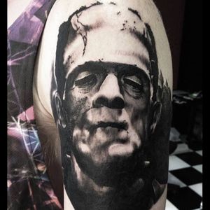 #portrait #blackwork #Frankenstein #PeppeGalla