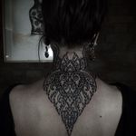 #necktattoo #backpiece #blackwork #decorative