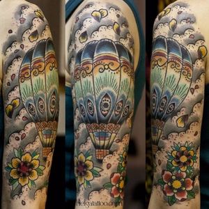 Totally epic #airballoon tattoo by #Helga